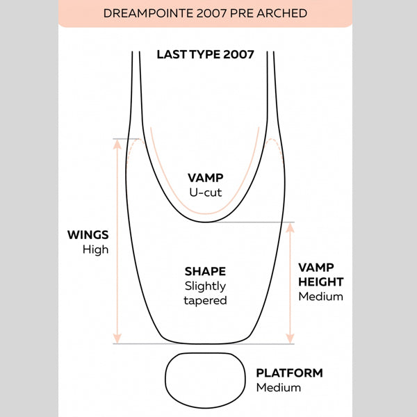 GRISHKO DREAM 2007 POINTE SHOE, MEDIUM SHANK - #1528