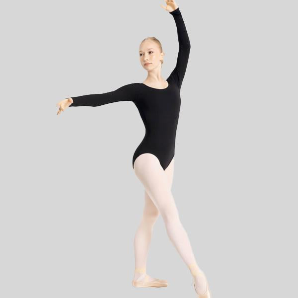 Tuta Da Donna A Maniche Lunghe Capezio - In Nylon/spandex, Scollo Rotondo, Aderente, Per Danza E Fitness