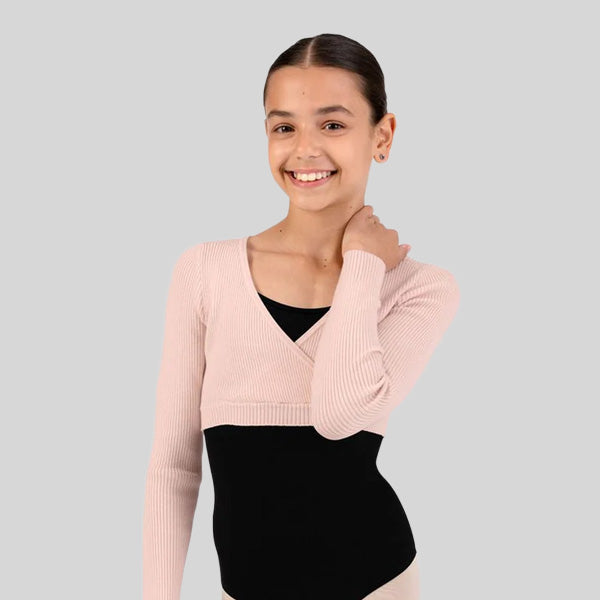 BLOCH STARLING KNIT WRAP TOP - CHILD #CZ30019