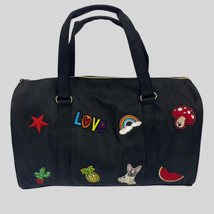 KISSED BY GLITTER DANCE DUFFLE BAG WITH PATCHES - #DS41