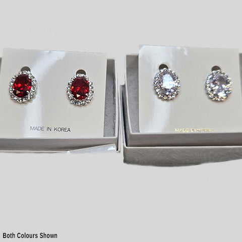 YUNIE OBLONG W/CRYSTAL PIERCED EARRINGS - #E99999999