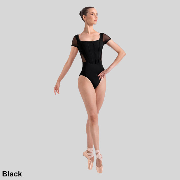 BLOCH OPULENCE VELVET BIND CAP SLEEVE LEOTARD - ADULT #L20011B