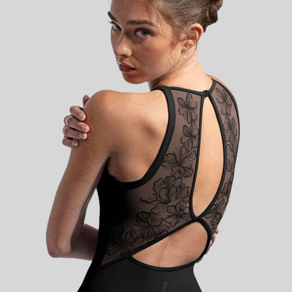 BLOCH IRIS FLORAL HALTERNECK LEOTARD - ADULT #L40002