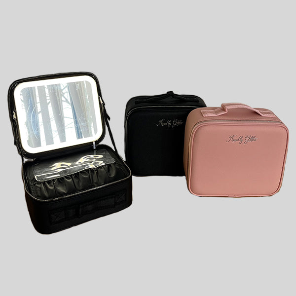 KISSED BY GLITTER MAKE-UP CASE WITH LED LIGHTS