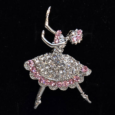 YUNIE BALLERINA W/STONES BROOCH - #P090312E