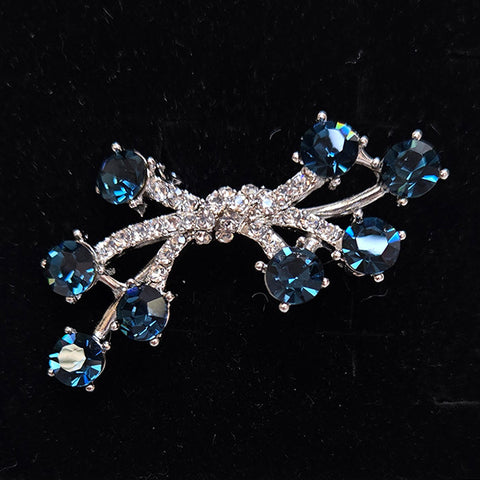 YUNIE BOW W/STONES BROOCH - #P100452C