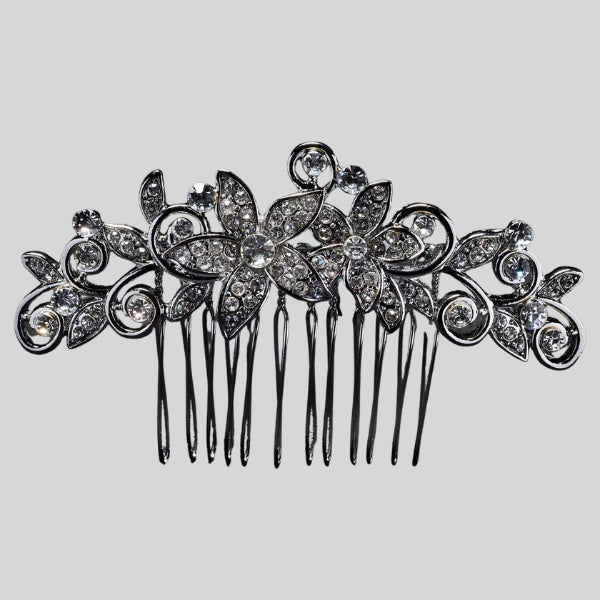 KISSED BY GLITTER CRYSTAL FLOWER HAIR COMB - #SS053