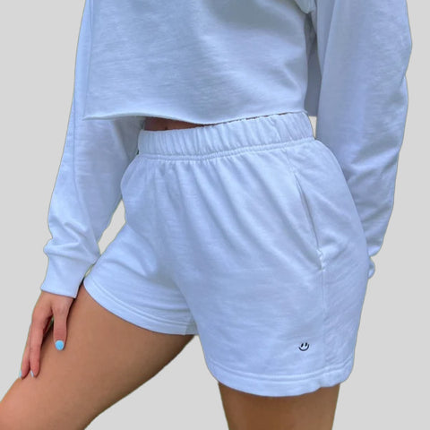 YALIVTA SMILEY FLEECE SHORTS - ADULT