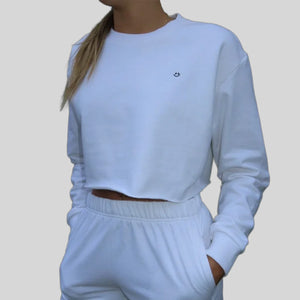 YALIVTA SMILEY CROP CREW NECK SWEATSHIRT - ADULT