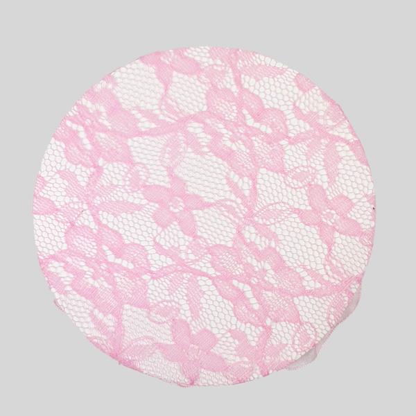 FH2 PINK LACE BUN COVER WITH ROSE - #BC0051