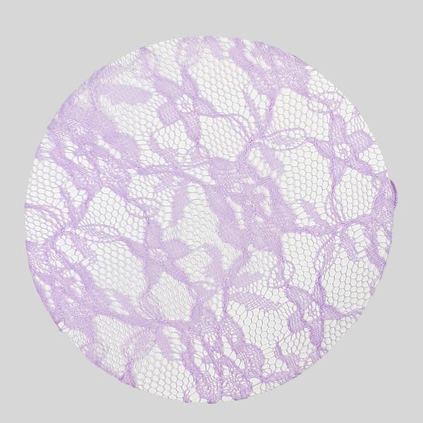 FH2 LILAC LACE BUN COVER WITH ROSE - #BC0052