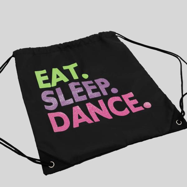 CAPEZIO EAT. SLEEP. DANCE. DRAWSTRING BAG - #B292