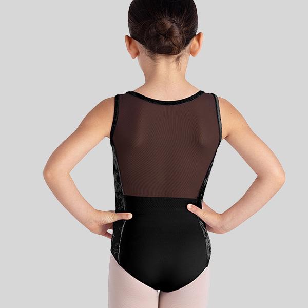 BLOCH AMELIA HAUTE VELVET MESH BACK TANK LEOTARD - CHILD #CL5645