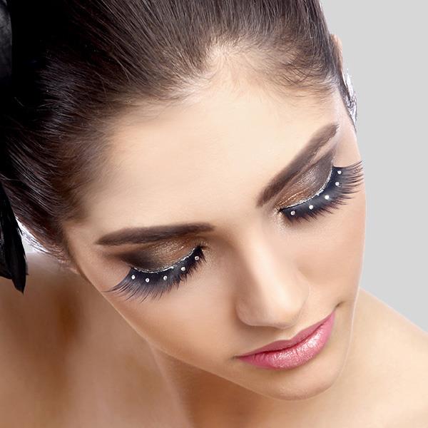 FH2 FULL-VOLUME ANGLED EYELASHES WITH 5 CLEAR RHINESTONES - #M44