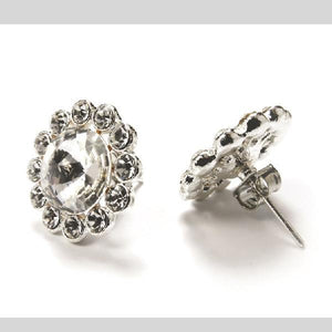 FH2 FLOWER STUD EARRINGS, CRYSTAL, PIERCED - #AZ0049