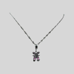 GREAT IN SILVER AND PINK BALLET SLIPPERS NECKLACE - #NS204004