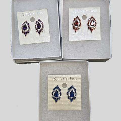 YUNIE TEAR DROP W/CRYSTAL PIERCED EARRINGS - #E160057J