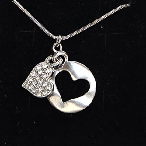 YUNIE TWO HEARTS PENDANT NECKLACE - #N075202S