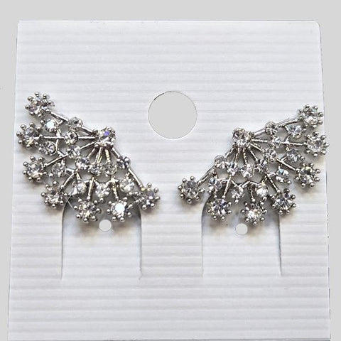 YUNIE FAN W/STONE PIERCED EARRINGS - #E055442T