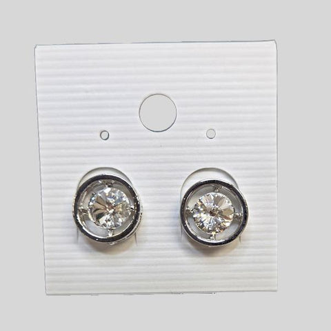YUNIE CLEAR STONE PIERCED EARRINGS - #E040352T