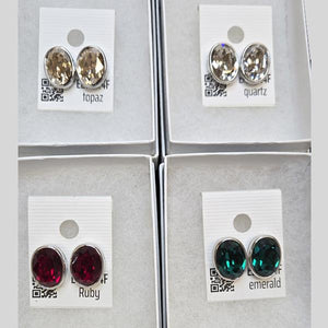 YUNIE OBLONG SHAPE PIERCED EARRINGS - #E210014F