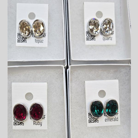 YUNIE OBLONG SHAPE PIERCED EARRINGS - #E210014F
