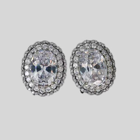 GREAT IN CUBE ZIRCONIA EARRINGS, PIERCED - #EZ89633-10