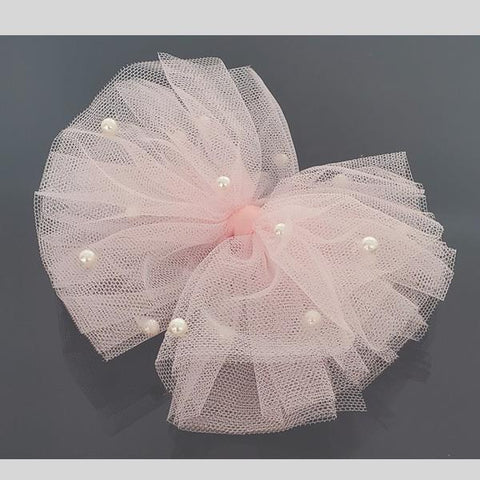 FH2 PASTEL HAIR BOW WITH PEARLS - #HC0004