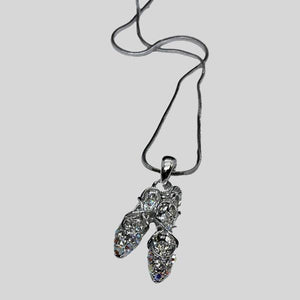 GREAT IN BALLET SLIPPERS NECKLACE - #N2147 CLEAR