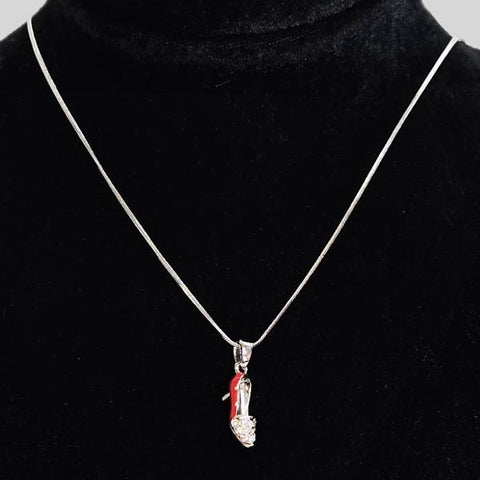 YUNIE RED HIGH HEEL SHOE PENDANT NECKLACE - #N040122N