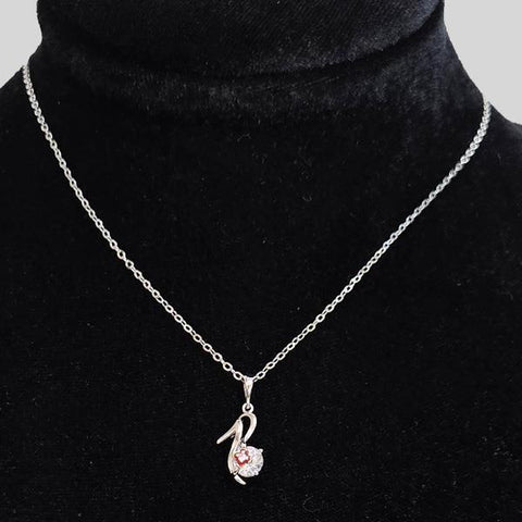 YUNIE 2D HIGH HEEL SHOE W/CRYSTAL PENDANT NECKLACE - #N060412E