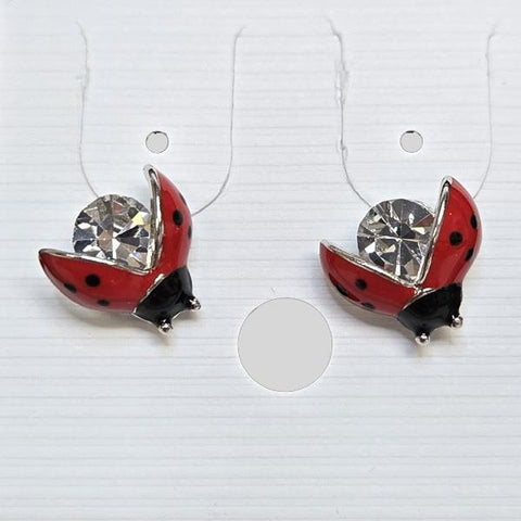 YUNIE LADY BUG PIERCED EARRINGS - #E085043T