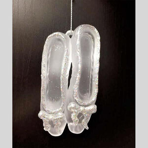 CHRISTMAS TRADITION CLEAR POINTE SHOES ORNAMENT