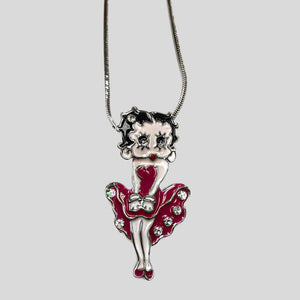 BETTY BOOP PENDANT NECKLACE, PINK - #N045215E